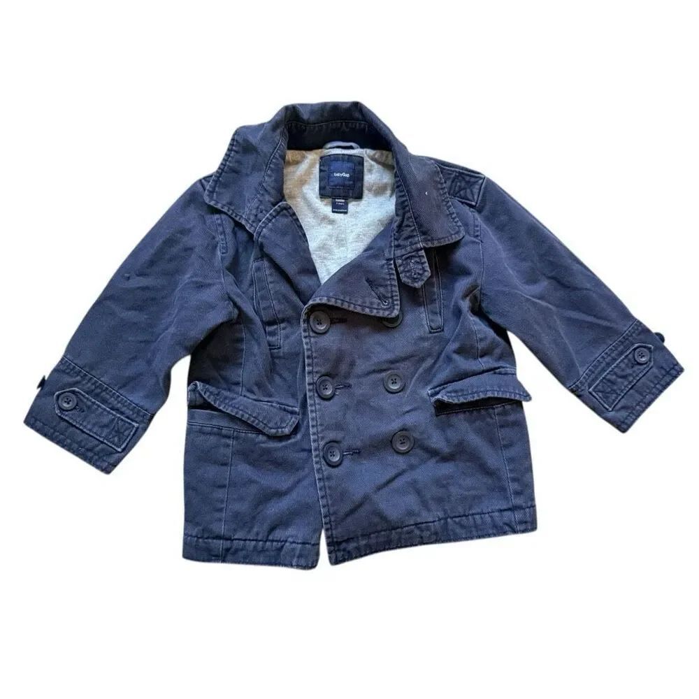 Toddler Boys Vintage Baby Gap Canvas Peacoat Jacket Coat - Sz 3 yrs